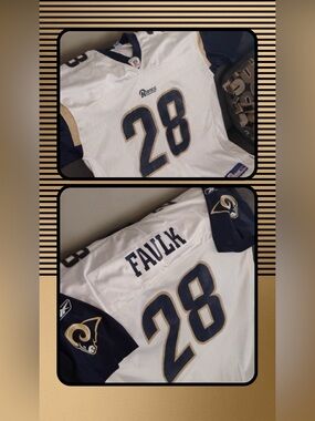 Throwback St Louis Rams Marshall Faulk Reebok NFL On Field Football Jersey XL